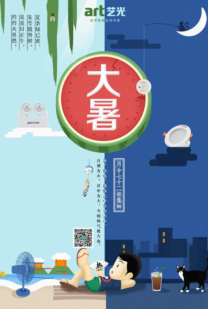 大暑，大暑，熱氣尤大也
